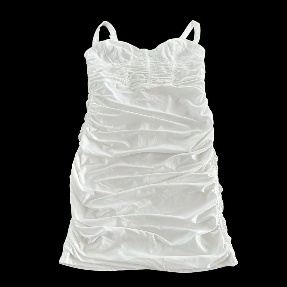 NWT Thatssofetch USA 8 White Presley Bodycon Mini Dress Bride Bridal Stretchy - Picture 4 of 8